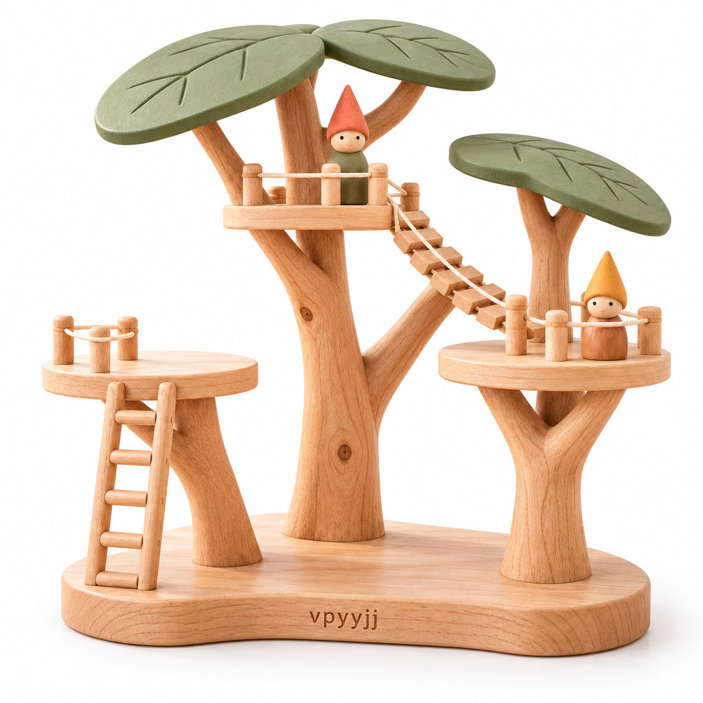 vpyyjj Woodland Treehouse Builder Set — Complete set studio view