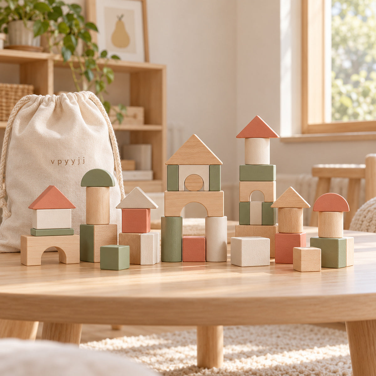 vpyyjj Little City Wooden Blocks — Lifestyle scene