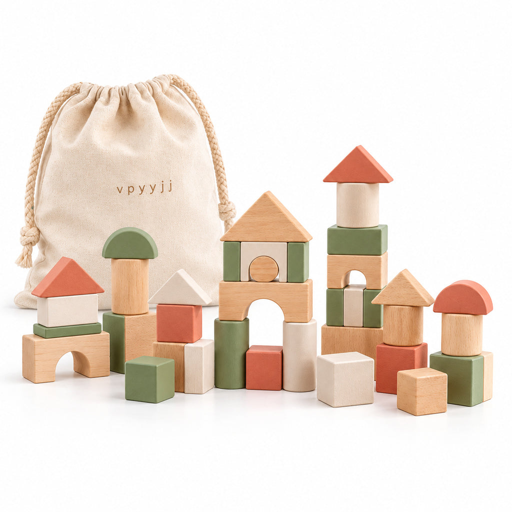 vpyyjj Little City Wooden Blocks — Complete set studio view