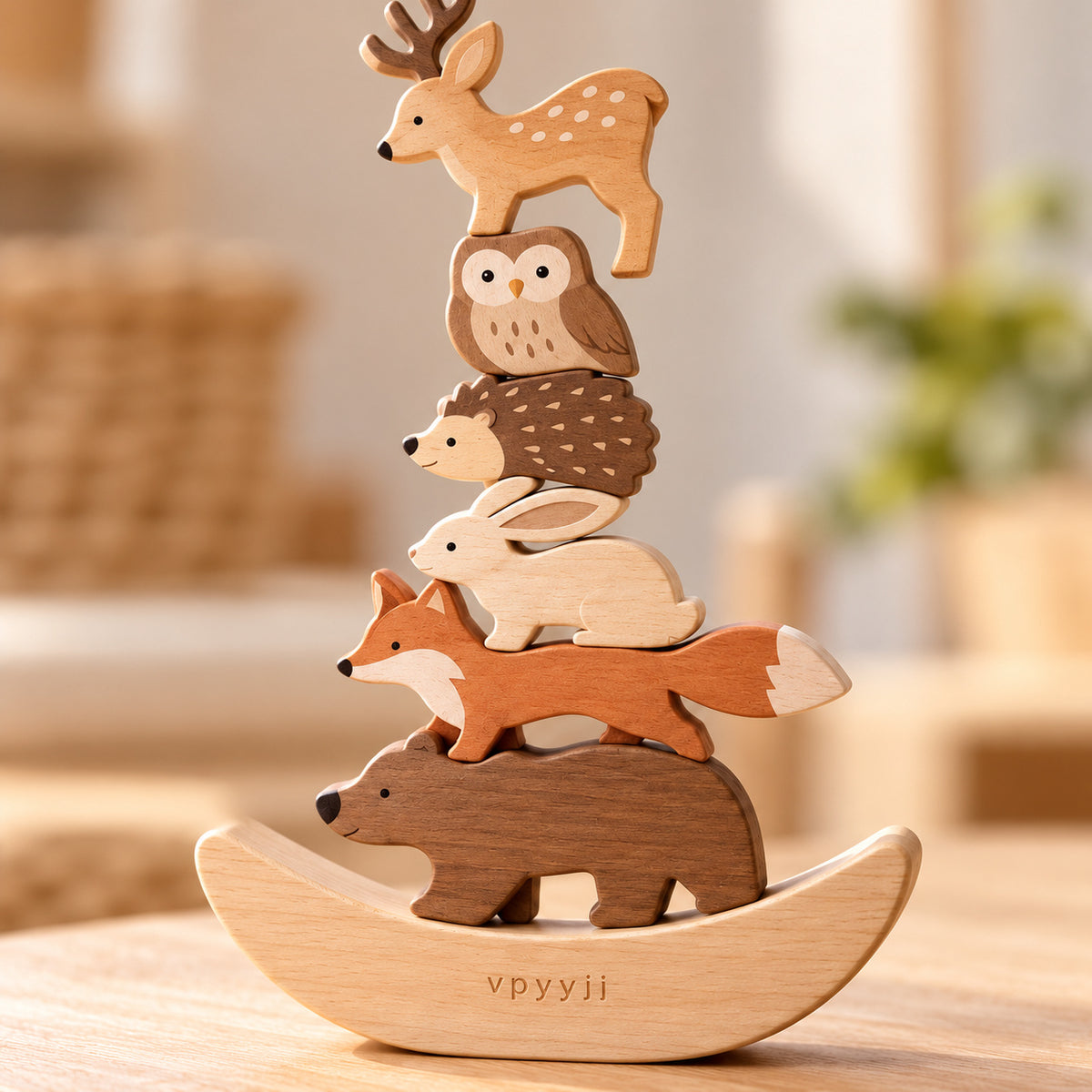 vpyyjj Woodland Animal Stacking Tower — Product detail