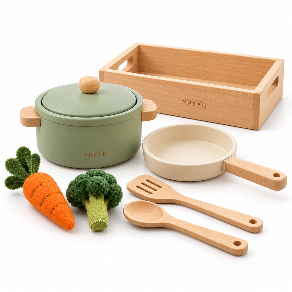 vpyyjj Little Chef Pretend Cooking Set — Complete set studio view